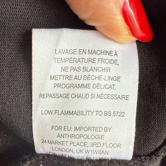 Velvet by Graham & Spencer Black Mock Neck Midi Dress, Anthropologie 100% Cotton - Picture 12 of 12